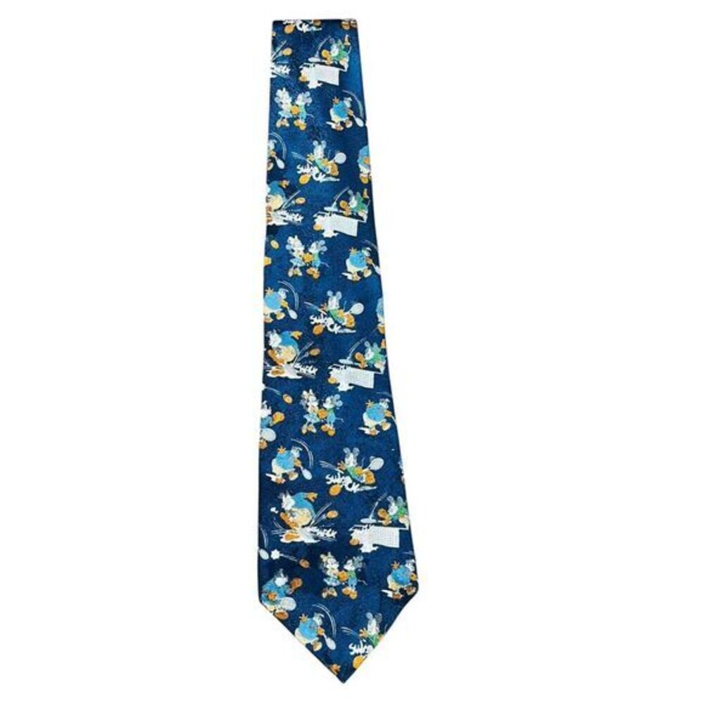 Mickey Unlimited Tennis Tie Mens OS‎ Navy Blue Disney Mickey Minnie Mouse Retro